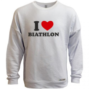 Свитшот без начеса Я люблю Биатлон — I love Biathlon