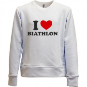 Детский свитшот без начеса Я люблю Биатлон — I love Biathlon