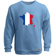 Свитшот без начеса c картой-флагом Франции