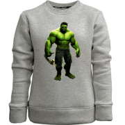 Детский свитшот без начеса с Халком (Hulk)