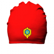 Хлопковая шапка с гербом Украины в цветах - Незламні