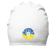 Хлопковая шапка I Stand With Ukraine (венок из цветов)