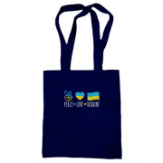 Сумка шоппер Peace and love Ukraine