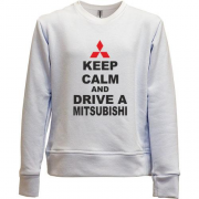 Детский свитшот без начеса Keep calm and drive a Mitsubishi