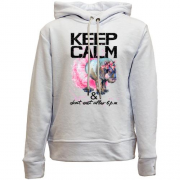 Детский худи без флиса Keep calm and don't eat after 6 pm с бегемотом
