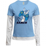 Комбинированный лонгслив Gamer с джойстиком (2)