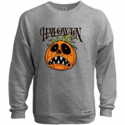 Свитшот без начеса с расстроенной тыквой и надписью Halloween