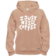 Худи BASE с надписью "I just need coffee"