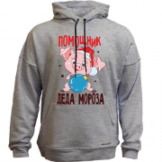 Худи без начеса с надписью " Помощник Деда Мороза "