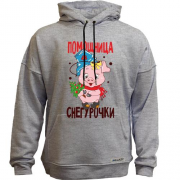 Худи без начеса с надписью " Помощница Снегурочки "