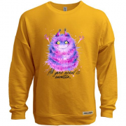 Свитшот без начеса с монстром "all you need is monster" (2)