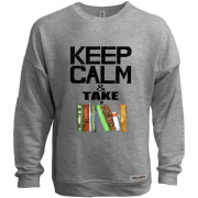 Свитшот без начеса Keep calm & take book
