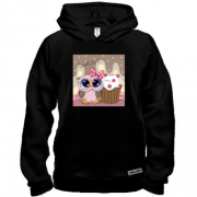 Худи BASE Baby owl with cupcake