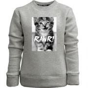 Детский свитшот без начеса Rawr кот