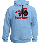Худи без начеса с надписью "Tractor Driver"