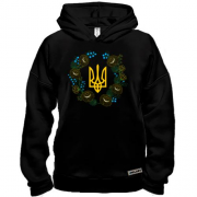 Худи BASE герб Украины в цветочном венке