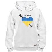 Худи BASE Love Ukraine (желто-синее пиксельное сердце)