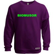 Свитшот без начеса с надписью "Biomusor"