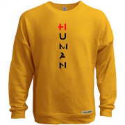 Світшот без начісу з написом "Human"