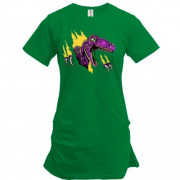Подовжена футболка з вириваючимся динозавром