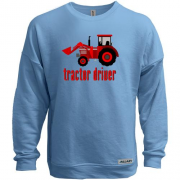 Свитшот без начеса с надписью "Tractor Driver"
