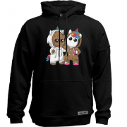Худи без начеса Baby groot and unicorn