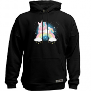 Худи без начеса Baby unicorn on a rainbow
