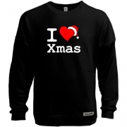 Свитшот без начеса с надписью "I love Xmas"