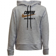 Детский худи без флиса Coffee  Just brew it