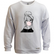Свитшот без начеса Girl with babble gum art