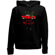 Детский худи без флиса Happy Ney Year red car