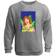 Світшот без начісу Redhead girl with leaves