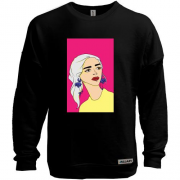 Світшот без начісу Blonde on pink background
