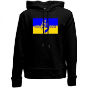 Детский худи без флиса Слава Украине (с силуэтом казака)