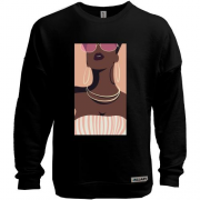 Світшот без начісу Black girl with glasses