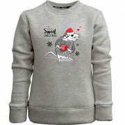Детский свитшот без начеса с надписью "Have a sweet christmas"