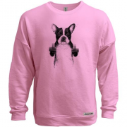 Світшот без начісу з бульдогом "f*ck off"