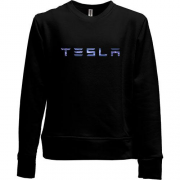Детский свитшот без начеса с лого Tesla (молнии)