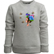 Детский свитшот без начеса Baby with bees