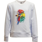Детский свитшот без начеса Parrot bright art