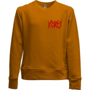 Детский свитшот без начеса XO-XO с сердечками (Вышивка)
