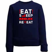 Детский свитшот Eat Sleep Roblox Repeat