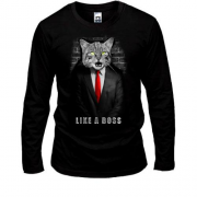 Лонгслів з котом в піджаку "Like a Boss"