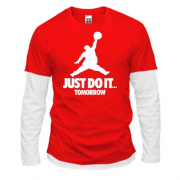 Комбинированный лонгслив Just do it.. Tomorrow