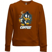 Детский свитшот без начеса Coffee с утенком