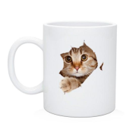 Чашка с прячущимся котом