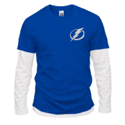 Комбинированный лонгслив Tampa Bay Lightning (Вышивка)