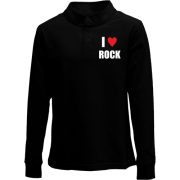 Дитячий лонгслів поло  I love Rock