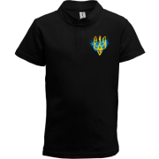 Детская футболка поло с гербом Украины (стилизованный под краску) 2
