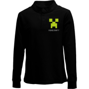 Детский лонгслив поло Minecraft logo grey
